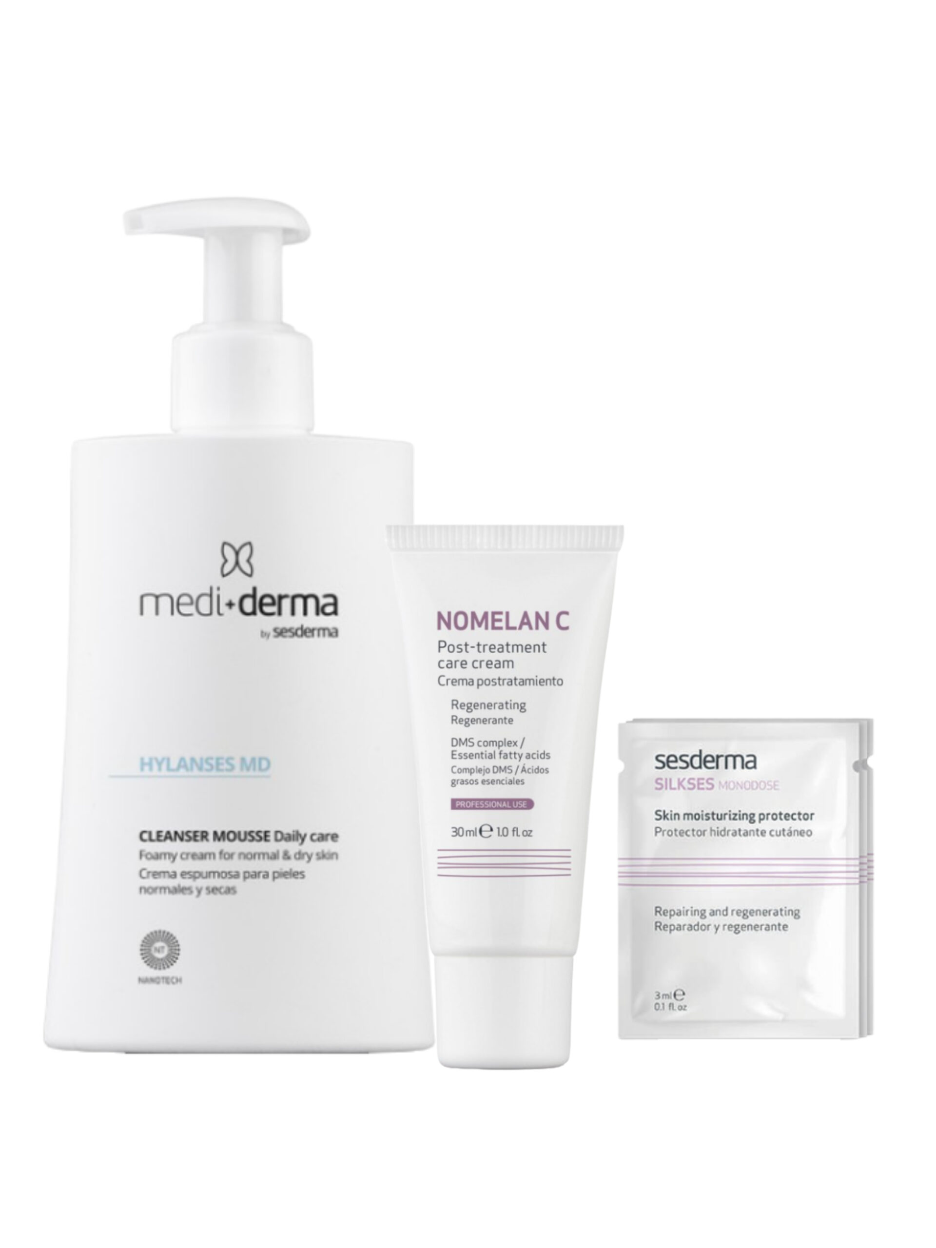 medi+derma - Zestaw Pozabiegowy - Oczyszczenie, Regeneracja i Ochrona Skóry